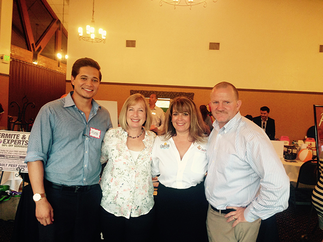 Left to right: An attendee at Chula Vista business expo, Marcy Weaver, Mora de Murguia and Kevin Marshall