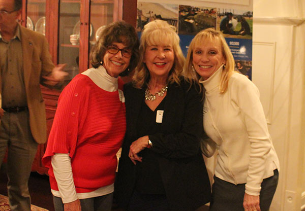 (Left to right) CCF Members Pam Valinet, Cary Feld and Karen Pearson at the 2016 Membership Holiday Party.