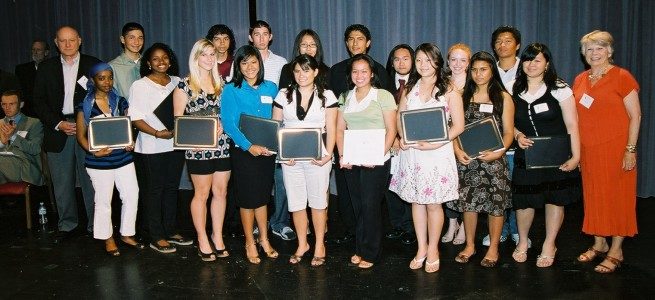 Weils and group of scholarship recipients