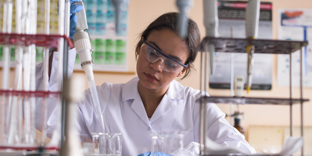 Female science lab tech