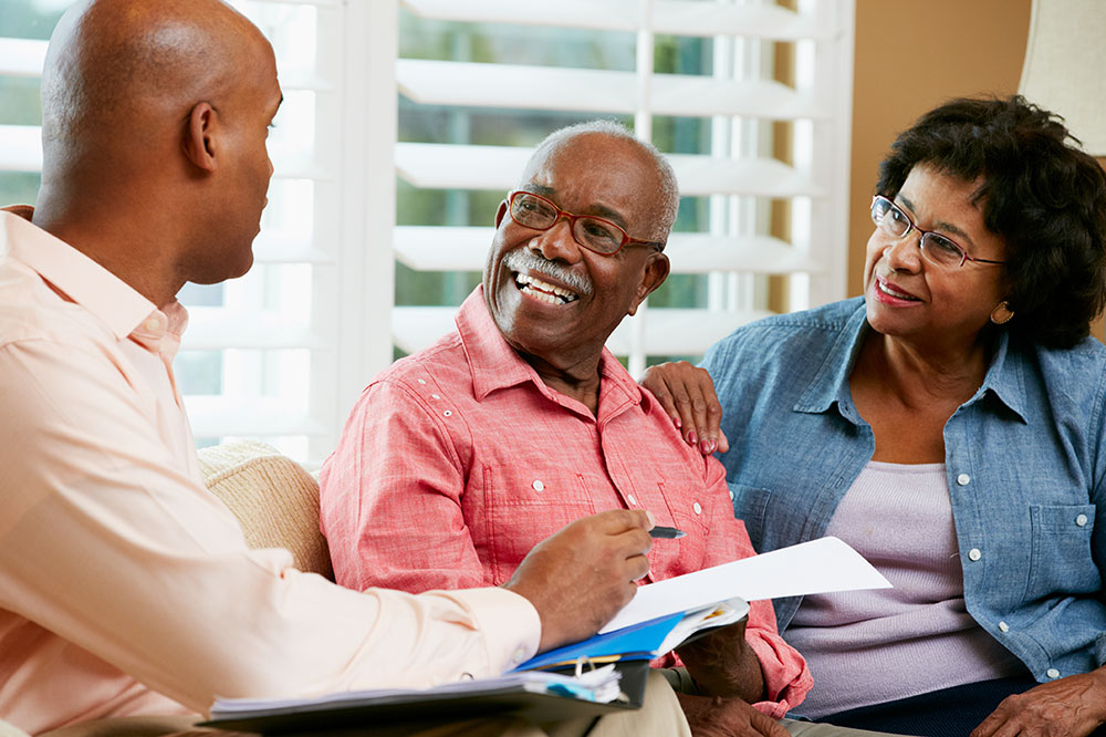 Couple with professional advisor