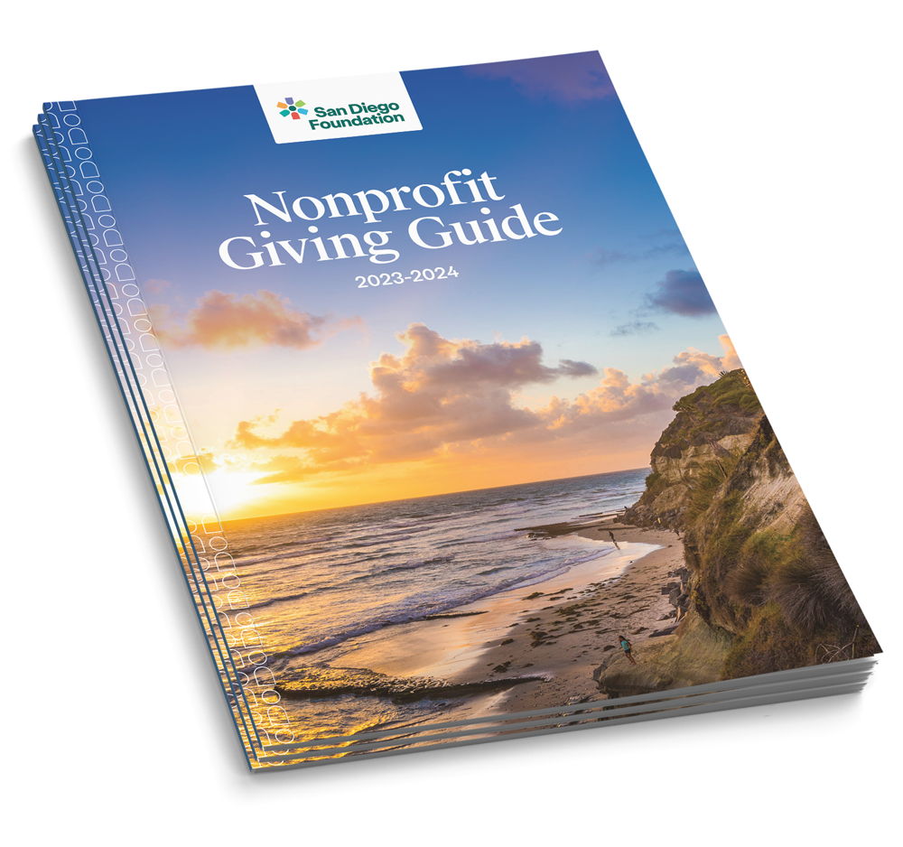 Nonprofit Giving Guides stacked on top of each other