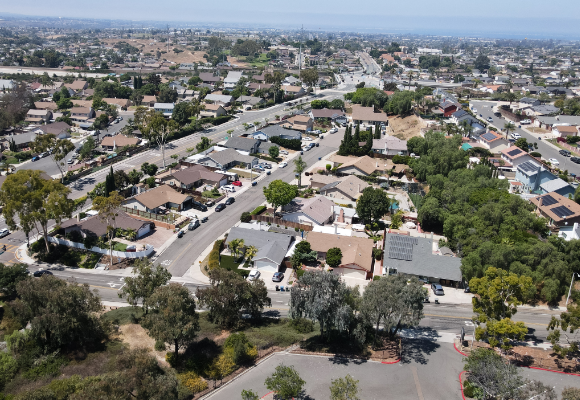 Aerial view of San Diego neighborhood