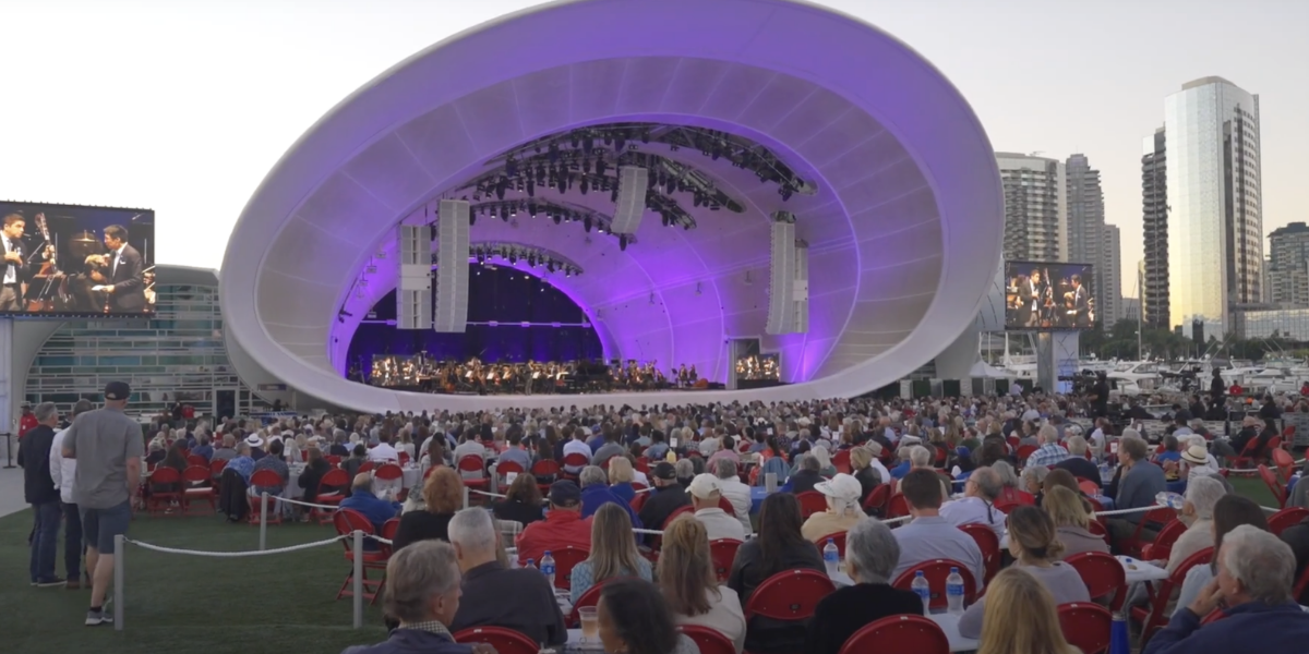 The Rady Shell concert with audience listening