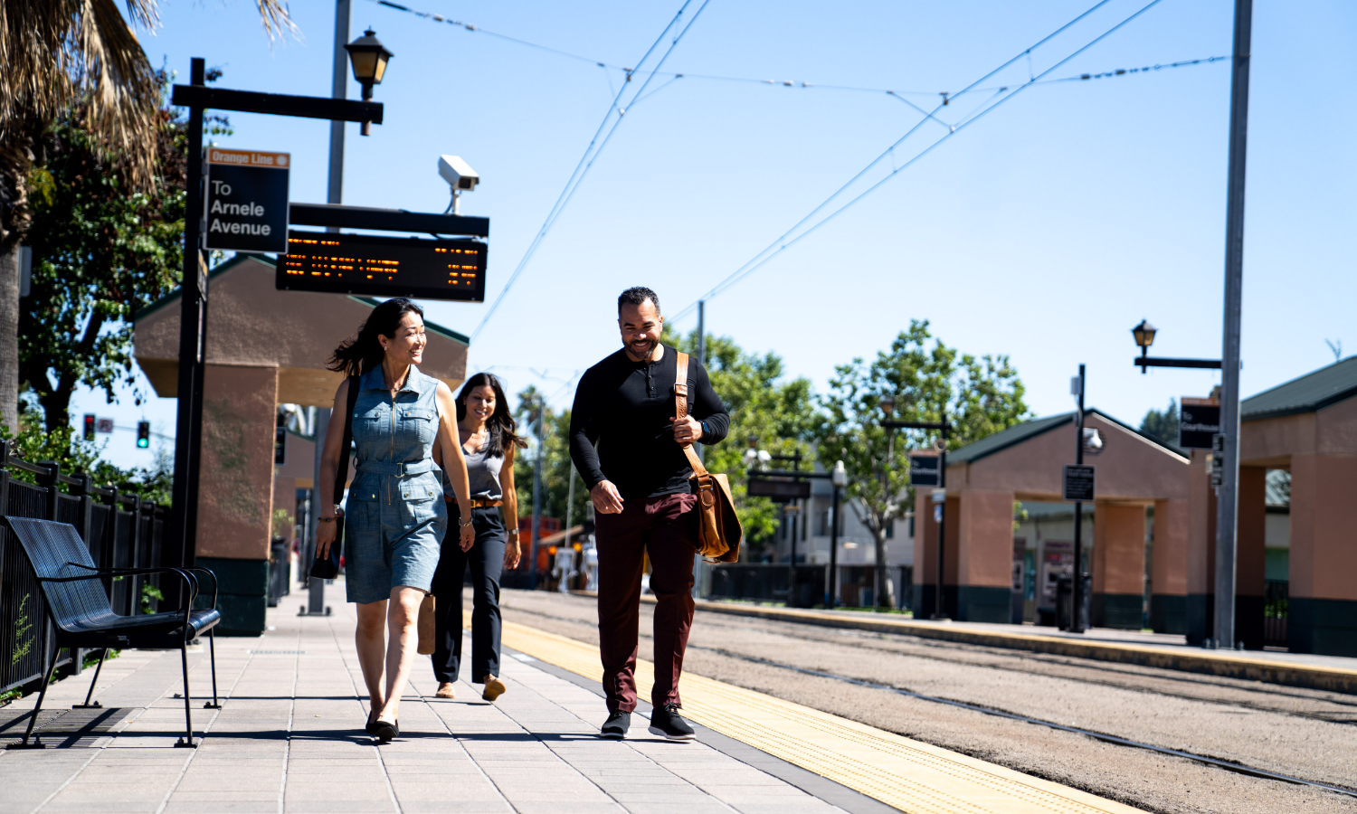 Trolley station in San Diego