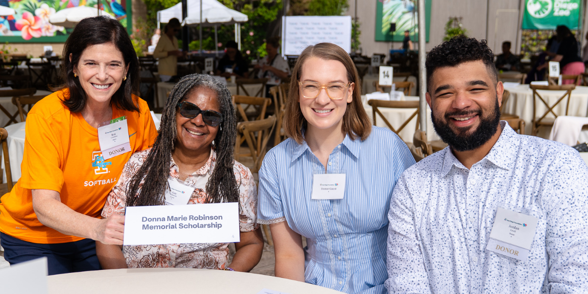 Donna Marie Robinson Memorial Scholarship table at Scholarships Celebration 2025