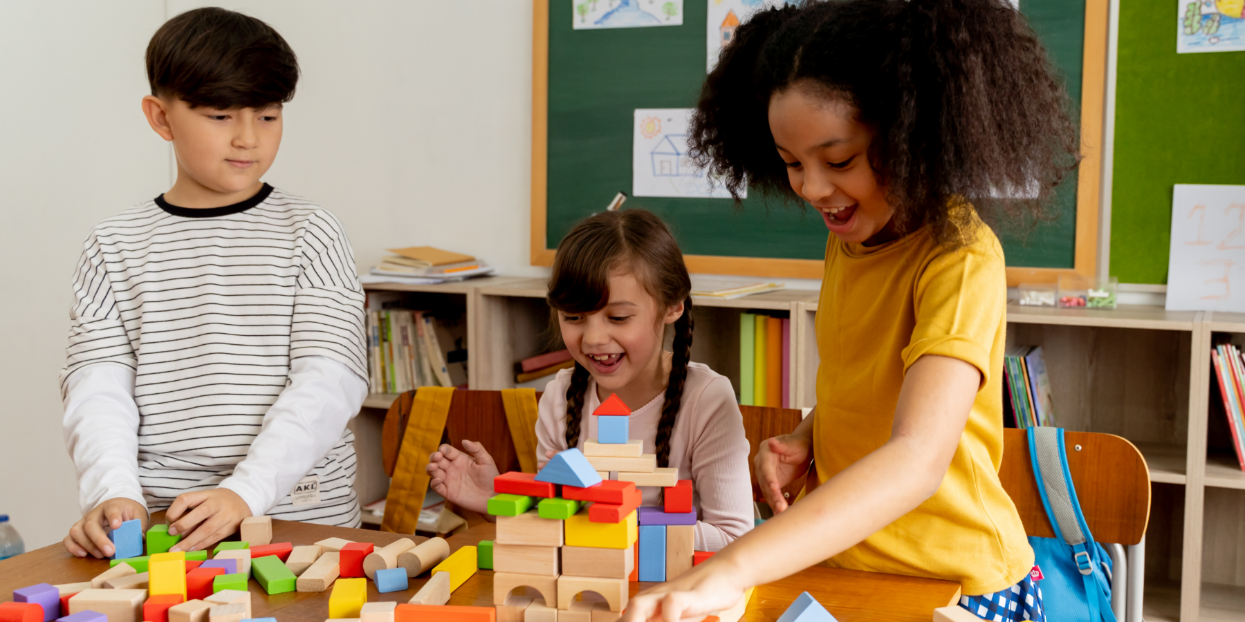 Children playing with blocks
