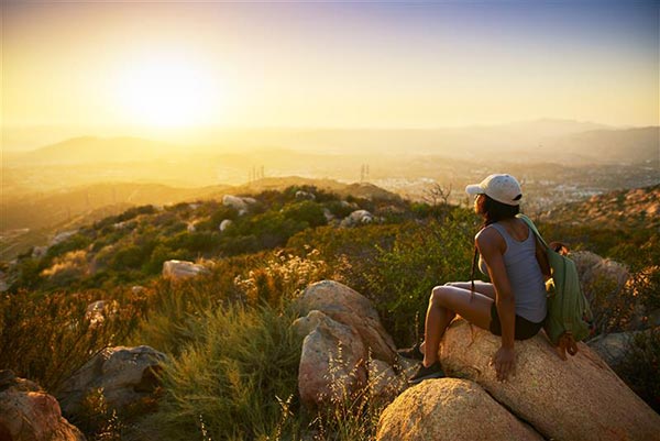Hiker Looking at View