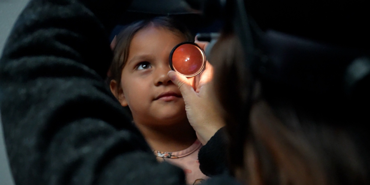 Child at UCSD Shiley EyeMobile for Children appointment