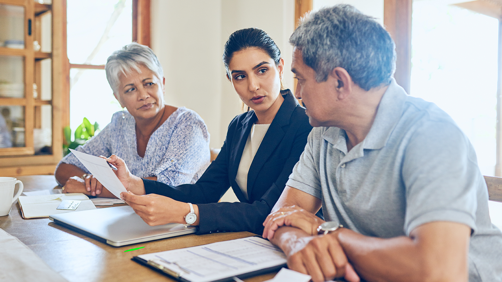 Financial Advisor explaining topics to clients