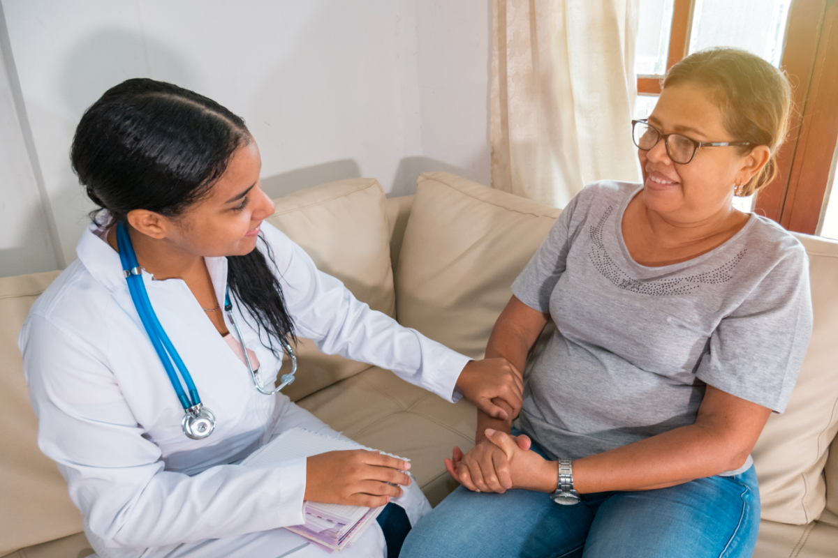 Nurse and patient check-up