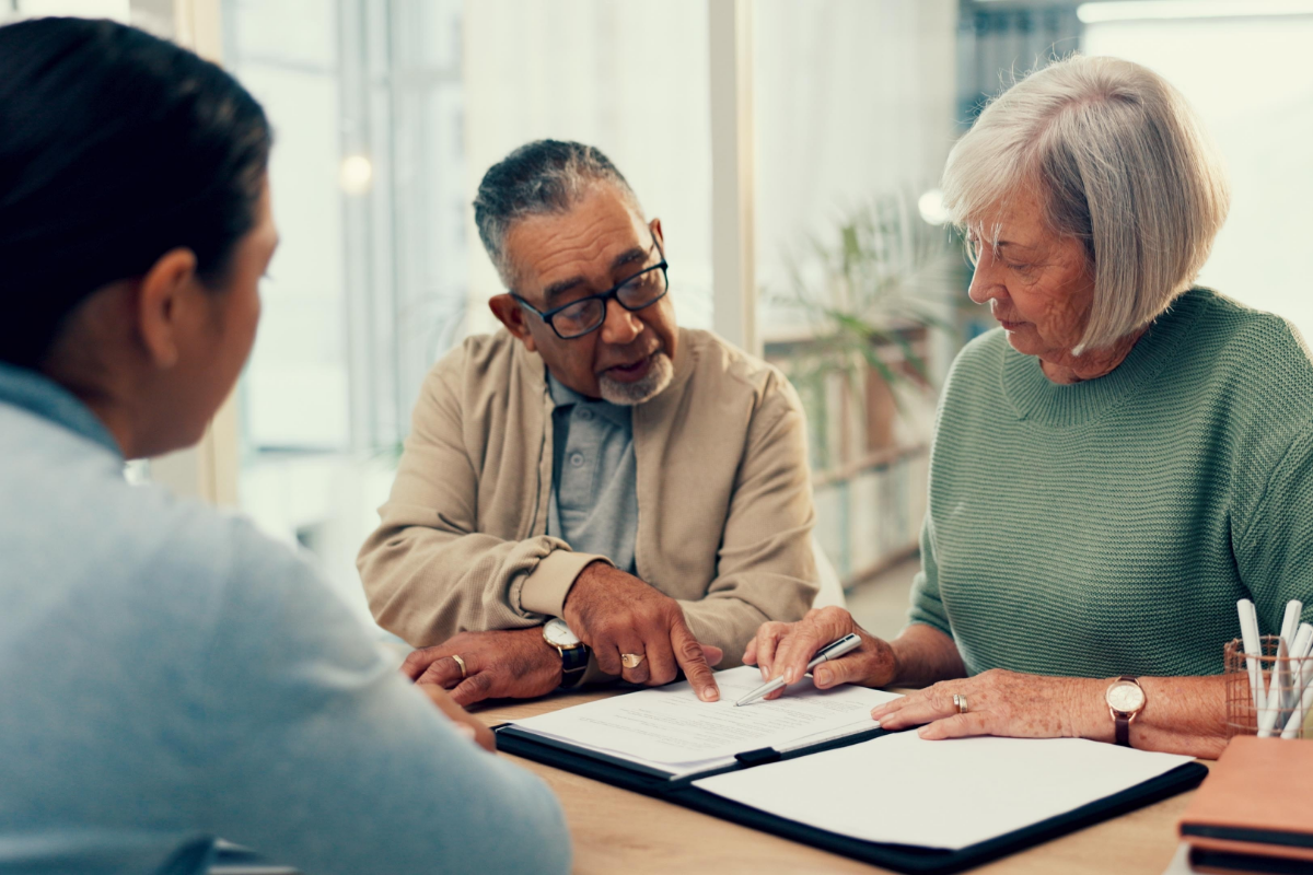 Couple looking at paperwork