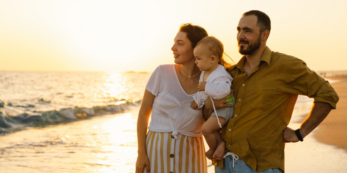 Family at the beach