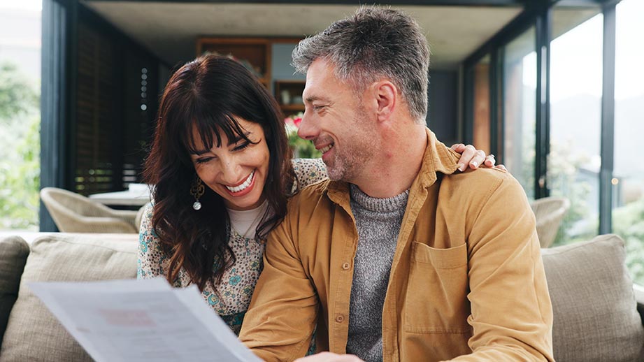 Married couple reviewing documents