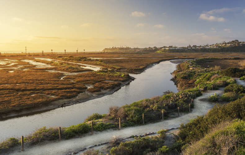 Waterbody during sunset