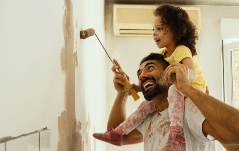 Family renovating home